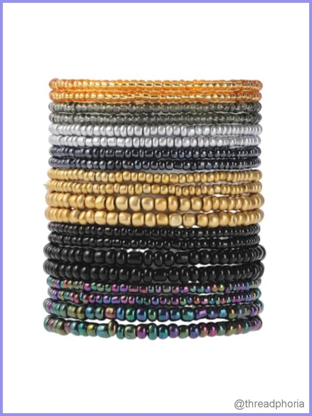 Bohemian Stackable Stretch Bracelets, Crystal Glass Beads for Women